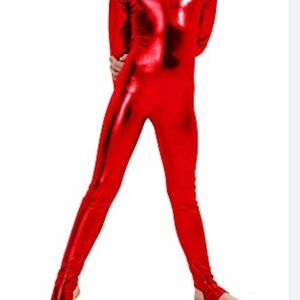 Metallic red body suit. Brittany Spears costume. Kids size large
